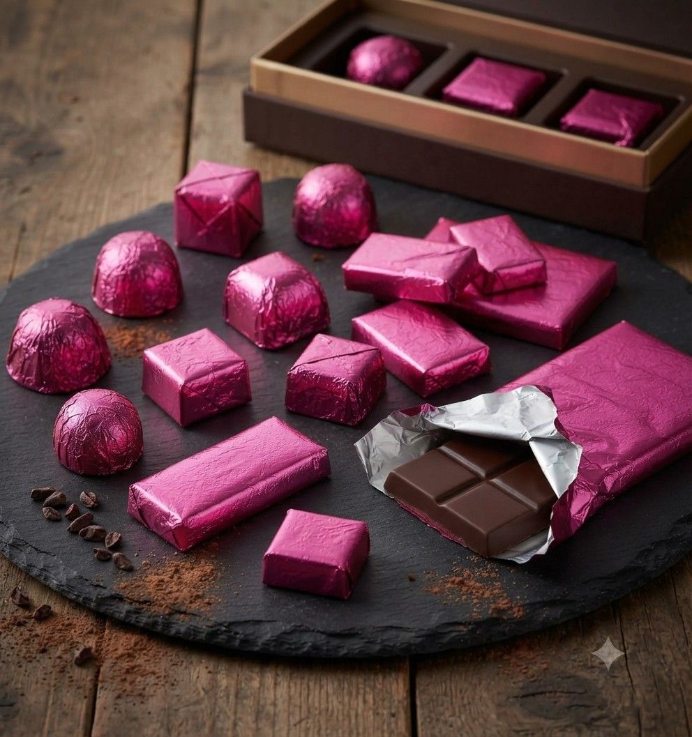 Pink Colour Plain Chocolate Foil Wrapper