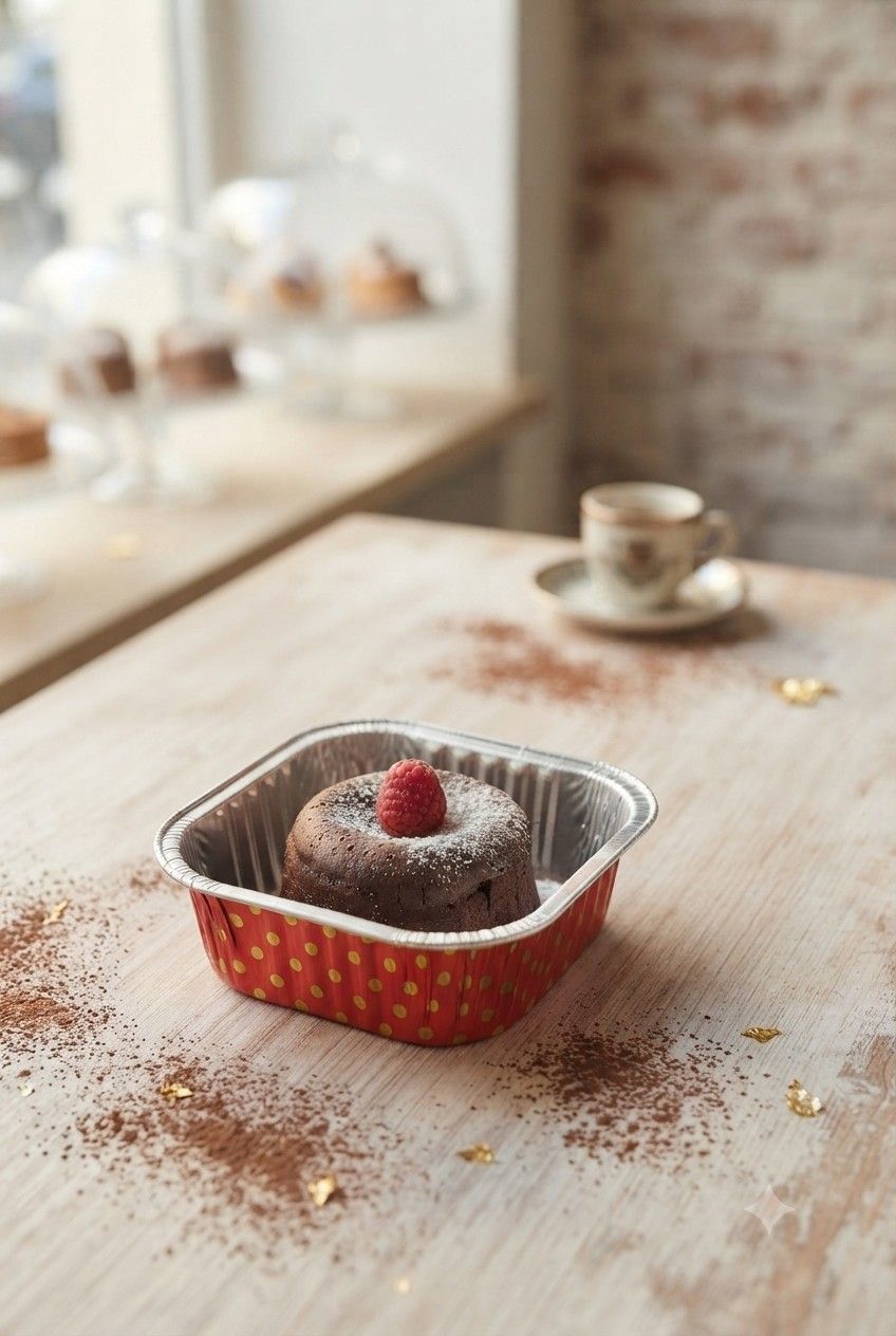 Square Golden Baking Cups-135ml(Red/Golden dots)