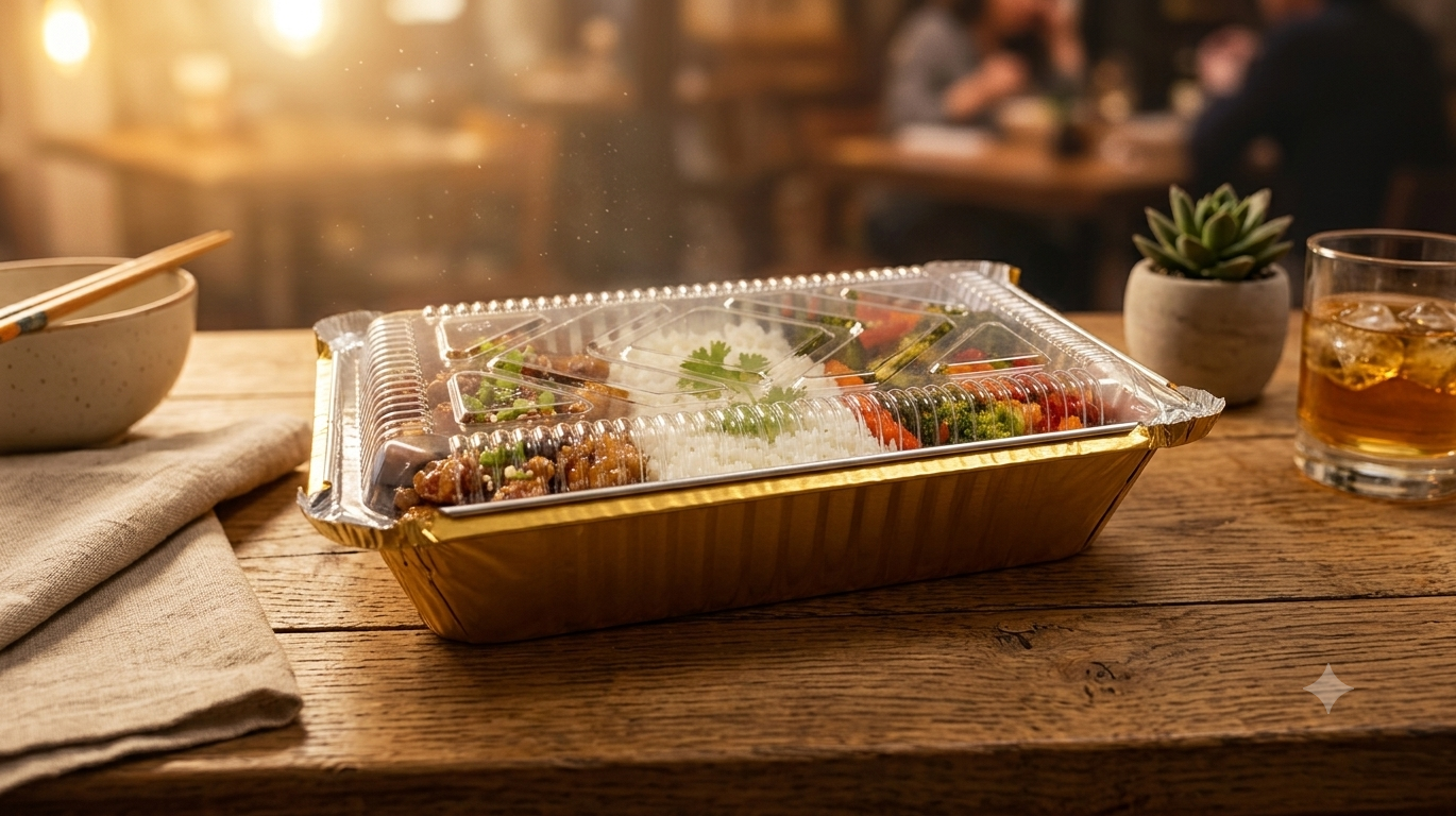 Golden 750ml Container With Transparent Lid