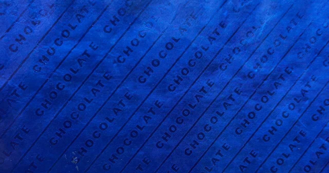 Chocolate Embossed Chocolate Foil Wrapper-Dark Blue
