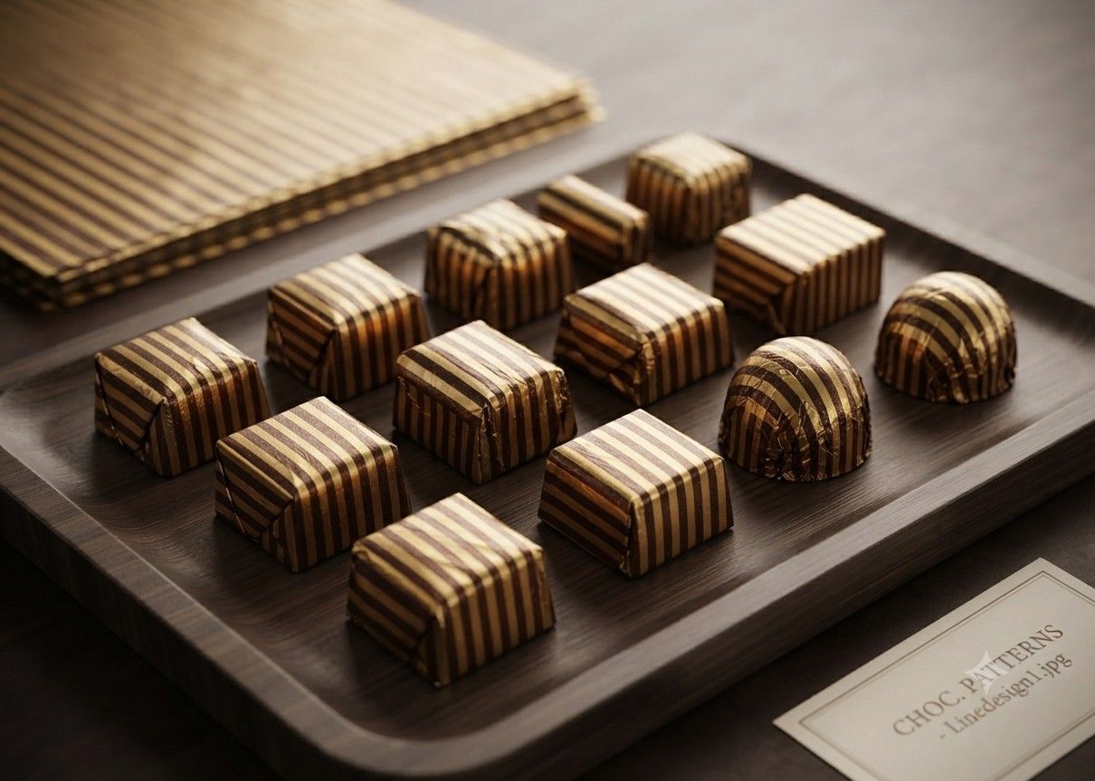 Line Design Chocolate Foil Wrapper (Golden/Brown)